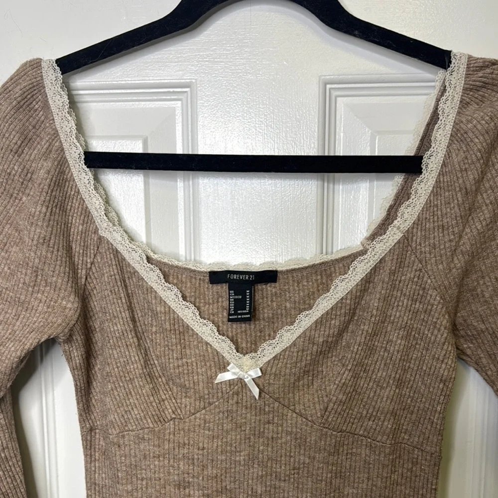 Forever 21 Brown Bodycon Scoop Neck Dress - Picture 3 of 6